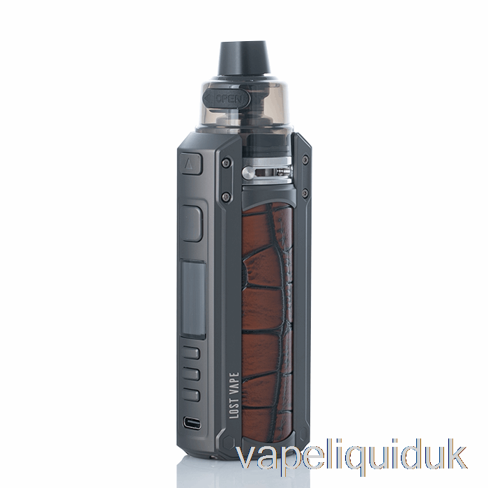 Lost Vape URSA QUEST 100W Pod Mod Kit Gunmetal / Crocodile Leather Vape Juice